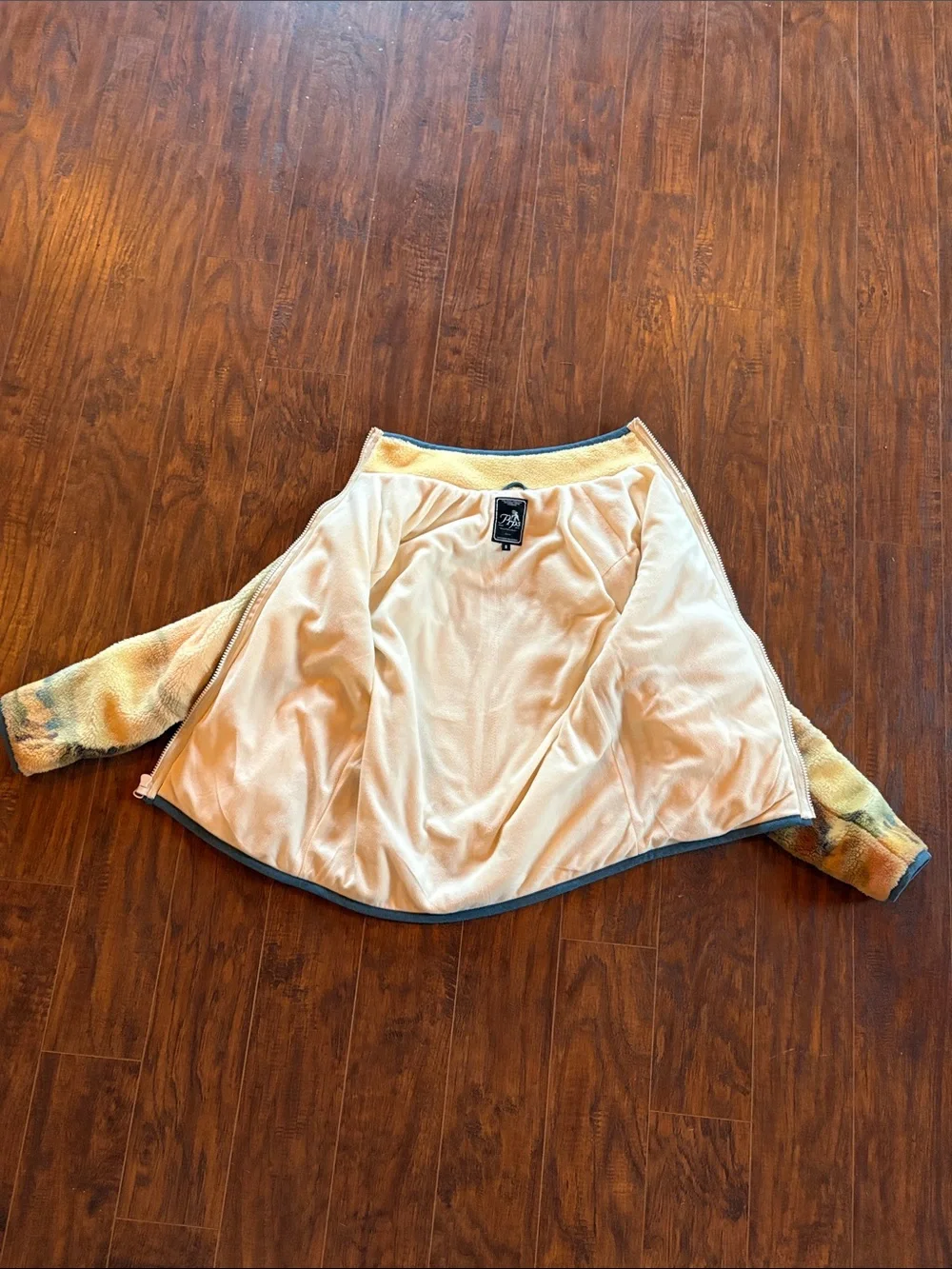 PRPS Peach and Blue Fleece Jacket with Script Logo